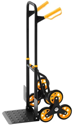Obrázok produktu pre Vozík na prekonávanie schodov, nosnosť 150 kg, odolný skladací vozík s teleskopickou rukoväťou, 6 kolieskami a 2 gumovými lanami, vozík na prekonávanie schodov pre domácnosť, nákupy a sklady