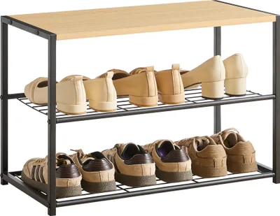 Produktbild von Schuhregal - mit Bank - 63x43x30 - Eiche hell
