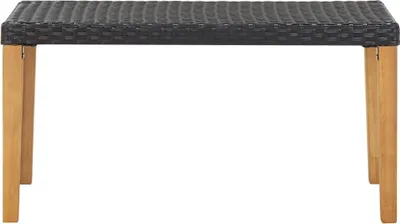 A product shot of a garden bench.
