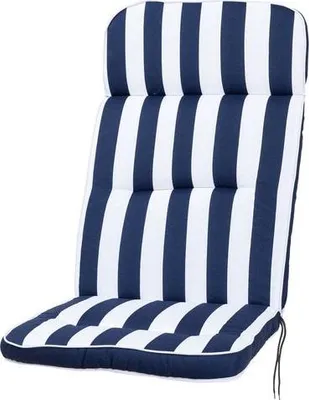 Produktbild von Auflage Hochlehner Alicante 2155 blau-weiß Blockstreifen 120x50x7 cm KETTtex Stegkissen