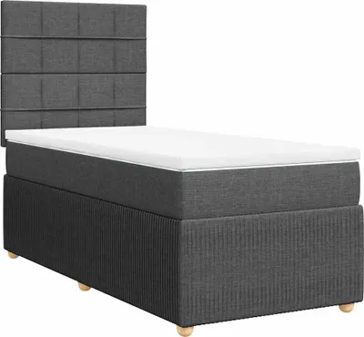 Produktbild von vidaXL Boxspringbett mit Matratze Dunkelgrau 80x200 cm Stoff