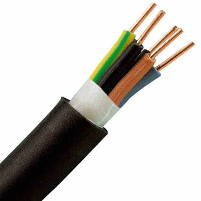 Produktbild von NYY-J 5x1,5 >25< Ring, Starkstromkabel, (Energie(Erd)kabel), farbliche Adern, PVC, schwarz