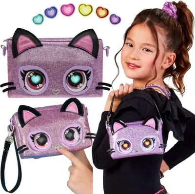 Produktbild von Purse Pets Clutch Purdy Purrfect Kätzchen, Mädchen, Unterarmtasche, Vietnam, Schwarz, Pink, Abbildung, Schwarz