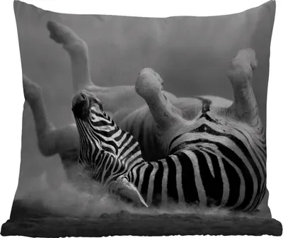 Produktbild von MuchoWow® Outdoor Kissen - Zebra - Tiere - Schwarz - Weiß - 60x60 cm - Wetterfest - Lounge Kissen - Dekoration - Schlaf Kissen