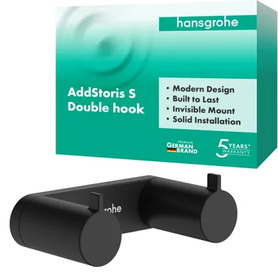 Productafbeelding van Hansgrohe 41785670 Dubbele haak AddStoris S, geborsteld staal