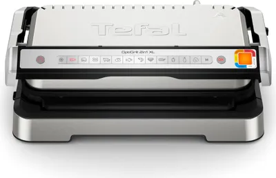 Produktbild von Tefal OptiGrill 2in1 XL GC782D, Edelstahl, Rechteckig, Tasten, Drehregler, Rost, 800 cm², 2 Zone(n)
