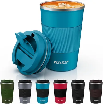 Image de Tasse à café to go 380ml Tasse thermique en acier inoxydable Travel Mug Blue