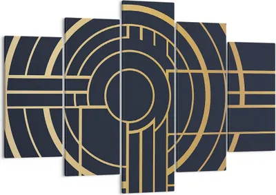 Produktbild von Bild auf Leinwand - Leinwandbild - 5 Teile - Abstraktion Stück Modern - 150x100cm - Wand Bild - Wanddeko - Wandbilder - Leinwanddruck - Bilder - Wanddekoration - Leinwand bilder - EA150x100-4640