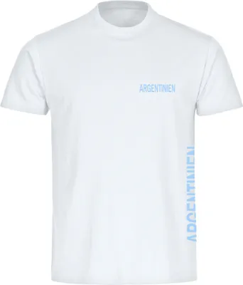 Produktbild von multifanshop Herren T-Shirt - Argentinien - Brust & Seite, weiß, Größe XXL
