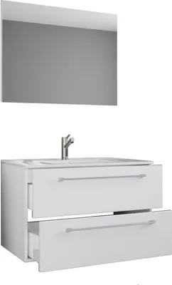 Immagine prodotto di 3 pz. lavabo lavabo | lavabo larghezza 80 cm | set mobili bagno appesi a due cassetti Specchi | Badinos
