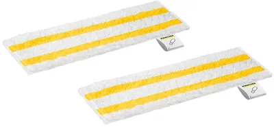 Produktbild von Kärcher Universal floor cloth set EasyFix, Einmal-Wischtusch, Weiß, Gelb, 2 Stück(e), 115 mm, 345 mm, 10 mm
