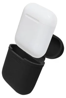 Image de Étui de transport Airpods en silicone - Noir