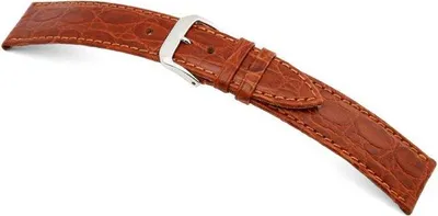 Produktbild von Happel Lederband Bahia 17mm cognac mit Krokodillederprägung