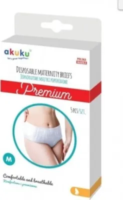 Immagine prodotto di Mutandine post-partum monouso premium, taglia 3,5 mm, taglia pannolino. M, Akuku, 5 pezzi in confezione.