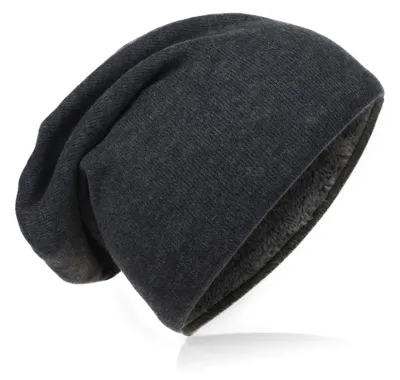 Produktbild von Strick Beanie Unifarbe Anthrazit-M