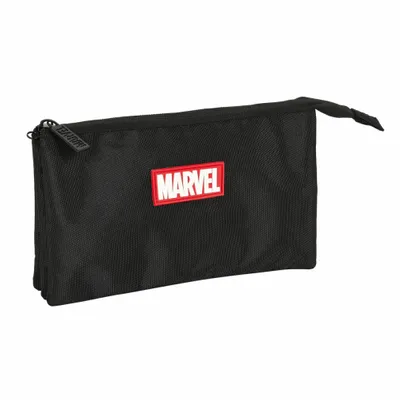 Image de Étui triple polyvalent Marvel Noir (22 x 12 x 3 cm)