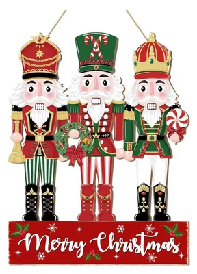 Produktbild von 1/2 Stück Weihnachtssoldat-Hängeschild, rustikales Holzschild im Landhausstil, rund, für drinnen und draußen, Türhänger/Wanddekoration, Weihnachtsmotiv, Türhänger/Wanddekoration