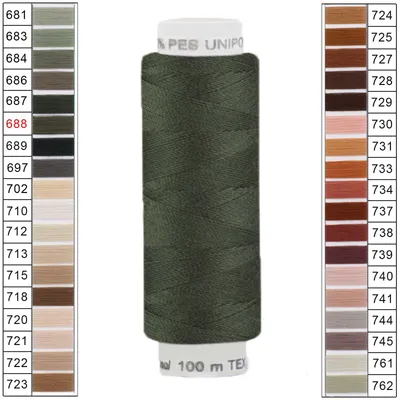 Produktbild von Nähgarn 100m Unipoly 120 Tex14x2 Polyester Nähfaden Nähmaschinengarn Farben 5v6 , Farbe:688