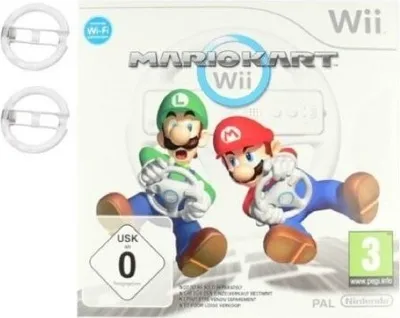 Produktbild von Nintendo Wii Mario Kart Spiel+ 2X Lenkrad Weiß