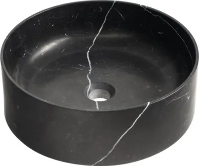 Immagine prodotto di Lavabo in pietra BLOK da appoggio, diam. 40 cm, nero opaco Marquin