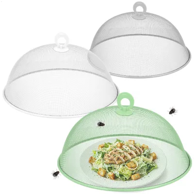 Produktbild von com-four® 3x Abdeckhaube für Lebensmittel Ø 30cm - Fliegenhaube aus Metall