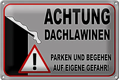 Produktbild von Blechschild 30x20cm Achtung Dachlawinen Gefahr Warnschild