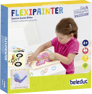 Produktbild von Beleduc Flexipainter Kreativspielzeug mit Gummibändern, mit Vorlagekarten nutzbar