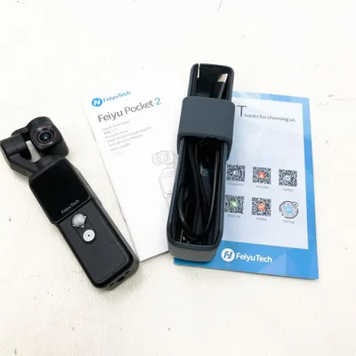 Immagine prodotto di Feiyu Pocket 2 [Ufficiale] action camera con stabilizzatore cardanico a 3 assi per telefoni cellulari, video 4K, visione a 130°, WDR, corpo interamente in metallo, microfono esterno, effetto bellezza, per video vlog YouTube TikTok