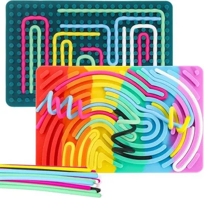 Productafbeelding van Sensorisch activiteitenbord voor kinderen, siliconen speelgoed voor stressvermindering, concentratie, ADHD en autisme, sensorisch spel (standaarduitvoer)