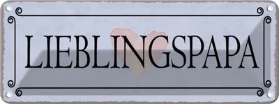 Produktbild von vianmo Blechschild 10x27 cm Lieblingspapa Herz Familie Freunde