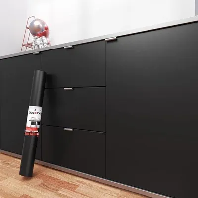 Produktbild von Selbstklebendes Wandpapier - Mattschwarz - Einfache Montage