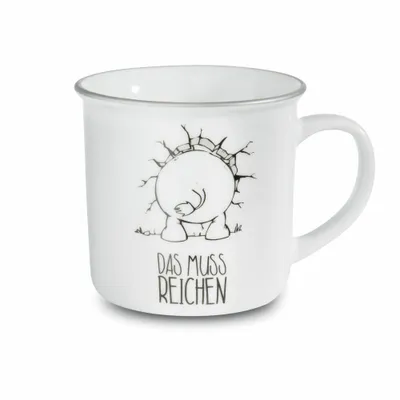 Zdjęcie produktu dla Filiżanka NICI „Ich Bin Hier”, metaliczna, filiżanka do kawy, kubek, kubek z uchwytem, porcelana, kolorowa, 45029