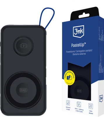Produktbild von 3mk Powerbank PastelUp 10,000mAh USB-A / C für iPhone Huawei Samsung XiaomiSchwarz kompatibel mit MagSafe