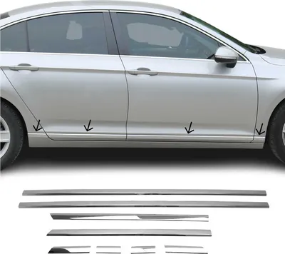 Zdjęcie produktu dla Listwa ochronna drzwi bocznych do VW Passat B8 Limo 2014-2025 stal nierdzewna 8x