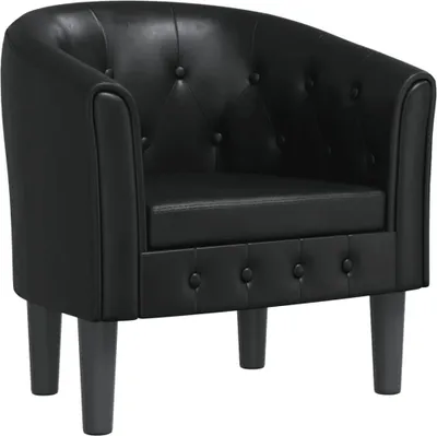 Imagen del producto de Sillón de club negro de vidaXL, tapizado en cuero sintético