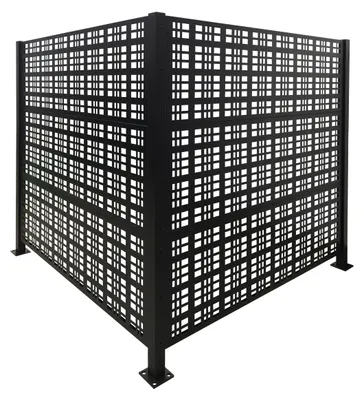 Productafbeelding van Relaxdays afdekking voor vuilnisbakken, vierkant, 2 panelen, elk 120 x 120 cm, modulaire afscherming, omheining voor vuilnisbakken, zwart