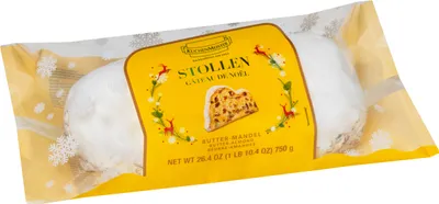 Produktbild von KuchenMeister Butter Mandel Stollen mit Rosinen und Puderzucker 750g