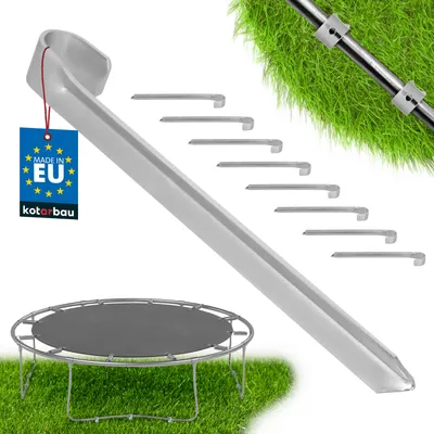 Obrázok produktu pre KOTARBAU® 8 ks Zemné kotvy na trampolínu 43 cm Odolné kolíky na trampolíny pozinkované zemné kotvy na stan altánok skákací hrad trampolína stanové kolíky zemné kotvy kolíky zemné klince nerezová oceľ