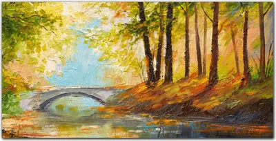 Produktbild von Coloray Bild aus Acryl 140 cm x 70 cm - Gehärtetes Acryl Bild auf Acrylglas Küche Wohnzimmer Wanddekoration Dekoration - Gemälde Waldbrücke