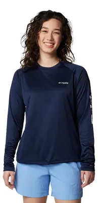 Produktbild von Columbia Damen Tidal Tee II Langarm, Collegiate Navy/White Logo, 3X