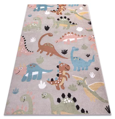 Image de Tapis FUN Dino pour enfants Dinosaures beige multicolore 140x190 cm
