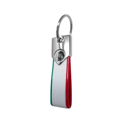Immagine prodotto di Portachiavi Fiat, tricolore in carbonio con logo Fiat Nero