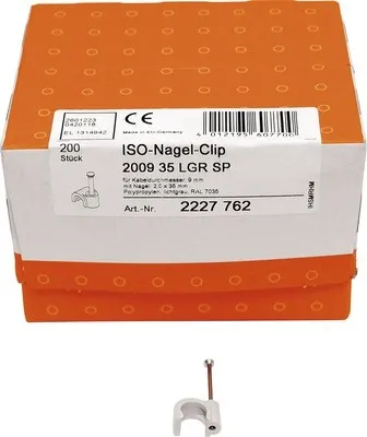 Produktbild von OBO 200935LGRSP ISO Nagel-Clip für Kabel 9 mm grau 200 Stück 2227762