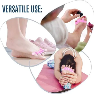 Produktbild von Silikonische Fußpflege für alle Zehen, 4-fach, Fußpflege, Hallux-valgus-Korrektur, Gel-Fußschuhe für Bunion-Korrektur, Korrektur für alle Zehen, Korrektur für Hammerzehen (Rosa)