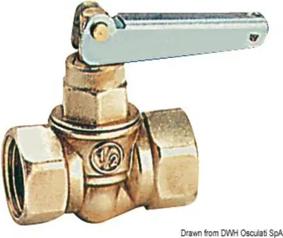 Immagine prodotto di Valvola di intercettazione carburante 1/2" con leva 180° Osculati 17.400.01