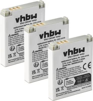 Produktbild von vhbw 3x Akku kompatibel mit Panasonic KX-TU328, KX-TU327, KX-TU325, KX-TW221 schnurlos Festnetz Telefon (700 mAh, 3,7 V, Li-Ion)