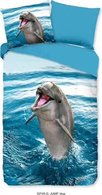 Produktbild von Good Morning Kinderbettbezug "dolfijn" - Blau - (140x200/220 cm) - Baumwolle