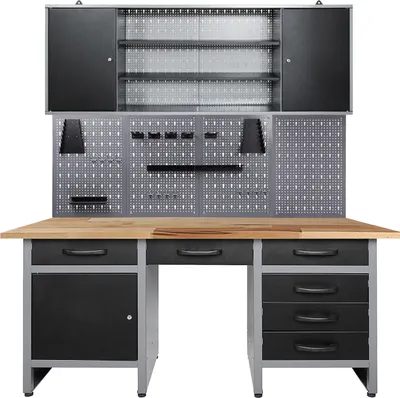 Produktbild von ONDIS24 Werkstatt Set Harry 160 cm 1 Schrank
