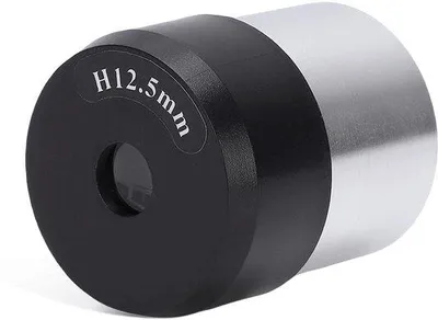 Image de Oculaire astronomique de 1,25 pouce - Verre optique - Champ de vision large - Compatible avec les filtres astronomiques - Compatible avec les télescopes - Distance focale de 12,5 mm