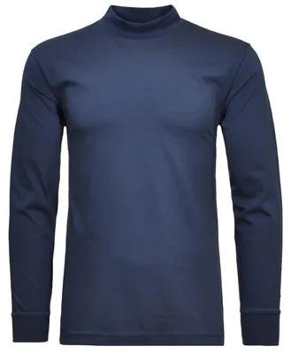 Ragman Stehkragen-Shirt langarm in blau